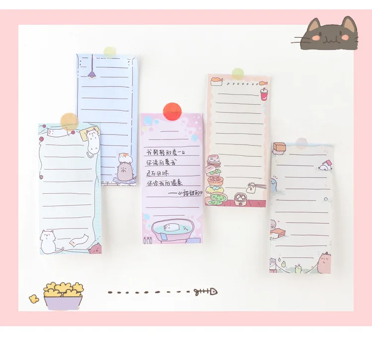 Kawaii мультфильм Животные блокнот милый канцелярский дневник Diy Липкие заметки 4 складной портативный Блокнот Школьные офисные поставки Papeleria