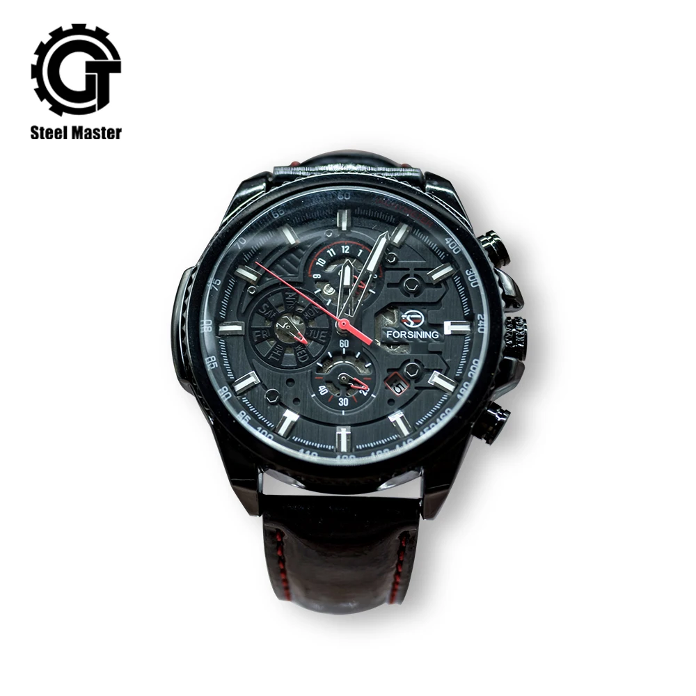 

2019 Steampunk Watch Men Alloy Leather Strap Men Retro Fashion Prop Chronograph Watches Original Wristwatch of Brassy Movements