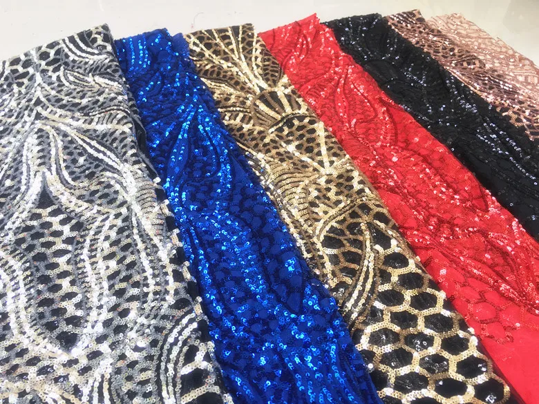 3 ярда сетка большой цветок блестки вышитые ткани DIY материал для платья cheongsam платье одежда Сексуальная блестками швейный Материал s