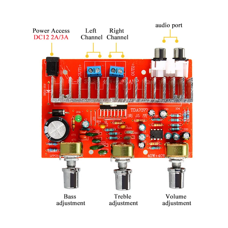 TDA7377 цифровой усилитель мощности 2,0 канал 2*40 Вт стерео усилители аудио Плата DC 12 В автомобиль DIY Amplificador для домашнего кинотеатра