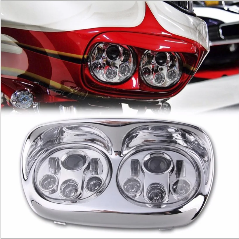 

Refitting 5.75 inch Motorcycle Headlamp Road Coasting Device Double Head LED High Brightness High and Low Beam Lamps