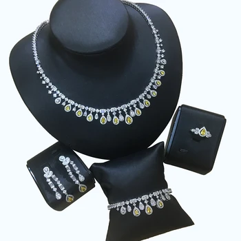 

GODKI DUBAI 4pcs Bridal Zirconia Necklace Sets For Women Wedding Jewelry sets SAUDI UAE Nigeria CZ Crystal Wedding Jewelry Sets