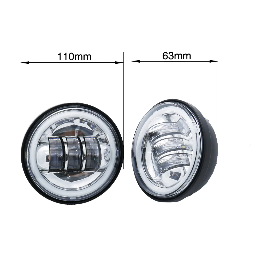 4,5 дюймов прохождение светлые Противотуманные фары вспомогательное Вождение лампа противотуманных фар для мотоциклов Противотуманные фары в сборе дневной свет