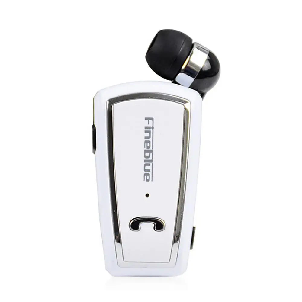 Fineblue F-V3 Wireless Bluetooth 4.0 Stereo Retractable Clip-on Earphone Headset N1HC - Цвет: White