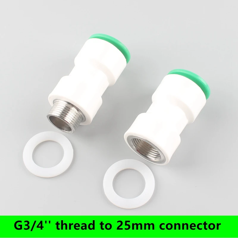 

1pc G3/4'' Thread To 25Mm 2 Way Straight Garden Water Supply Quick Connector PVC&PPR &PE Pipe Hose Joint Plumbing Were Fittings