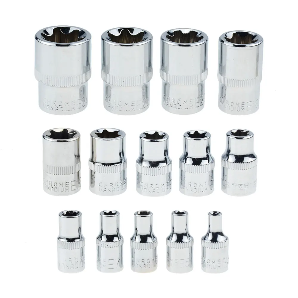 14 шт./компл. E Torx звезда гнездо набор 1/" 3/8" 1/" Привод E4-E24 ремонт инструмент ручной инструмент набор