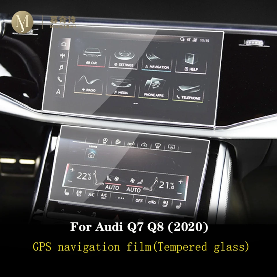 For Audi Q7 Q8 2020 2021 Car Gps Navigation Film Lcd Screen Tempered Glass Protective Film Anti Scratch Film Accessories Interior Mouldings Aliexpress