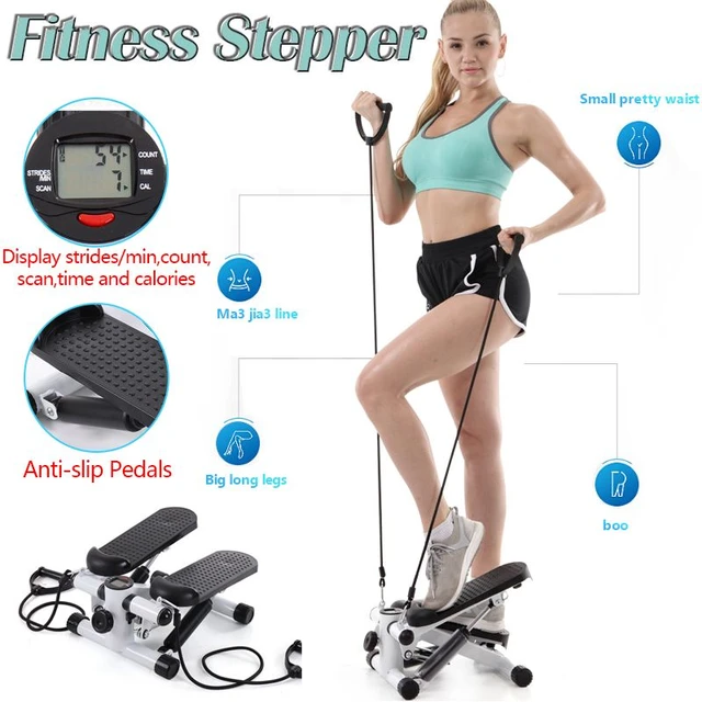 Mini Fitness Twist Stepper, pantalla electrónica, equipo de ejercicio en  casa con bandas de resistencia, gimnasio en casa, ejercitador de Pedal -  AliExpress