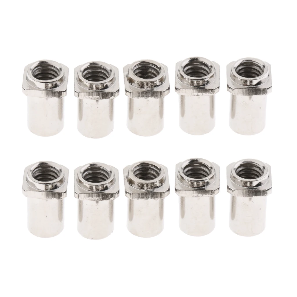 10 Pcs Chrome Thread Swivel Nuts Drum Lug Swivel Nuts for Tom Drum Lug Replacement Parts Accessory