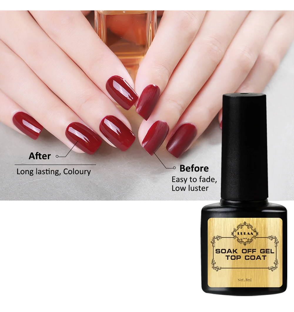 8 мл Лак для ногтей Soak off Top Coat Базовое покрытие матовое верхнее покрытие Длительное УФ-гель маникюрные инструменты для ногтей