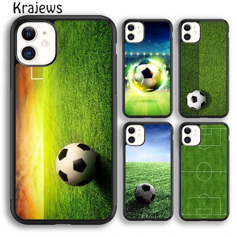 Зеленый чехол для телефона krajew с изображением футбольного поля iPhone 5 SE 6s 7 8 plus X XR XS