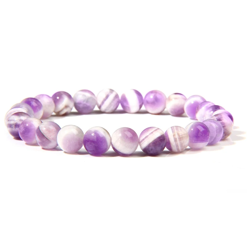 4.dream Amethyst Натуральные пурпурные аметисты Агаты Халцедон камень бусины браслет ювелирные изделия для женщин мужчин femme homme фиолетовый браслет с драгоценным камнем подарок - Окраска металла: 4.dream Amethyst