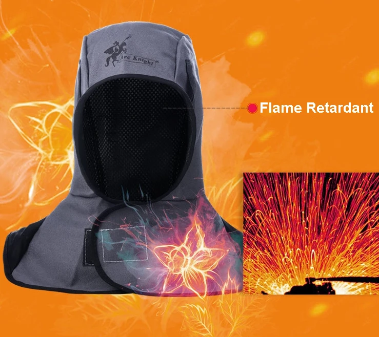Black and Gray FR Cotton Welding Hats Washable Fire Flame Retardant Helmet Comfort Neck Face Protection Hood Welder Cap