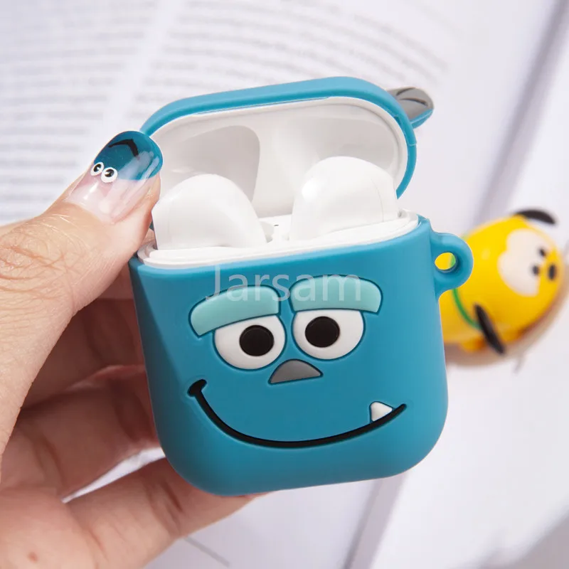 Для AirPods чехол с милым 3D рисунком из мультфильма чехол для наушников для Apple Airpods 2 мягкий силиконовый защитный чехол