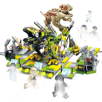

1120pcs Jurassic Tyrannosaurus Raptor Dinosaur Rescue World Park Model City Building Blocks Figures Bricks Children Toy For Kids