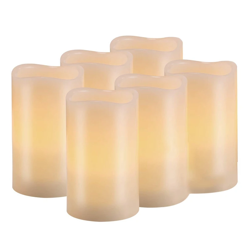 

ABUI-Flameless Candles Battery Operated Pillar Real Wax Flickering Electric LED Candle Gift Sets with Remote Control Cycling 24
