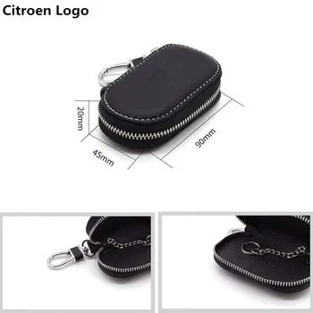 

Car styling PU Leather Key Wallets Zipper Key Purse Buckle Housekeeper Holder For Citroen C4 C1 C5 C3 C6 C5 C8 DS C-ELYSEE VTS