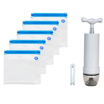 

Vacuum Bag for Clothes Storage Bag With Valve Transparent Border Folding Compressed Organizer Travel Space Saving Seal Packet