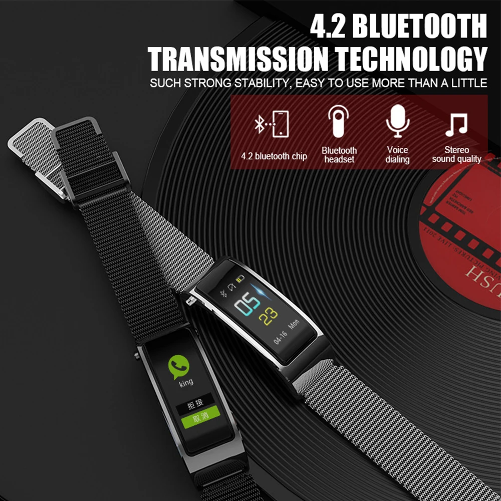 Y5 умный спортивный браслет Bluetooth гарнитура 2 в 1 шаг пульса кровяное давление напоминание Push фитнес-трекер vs band 3