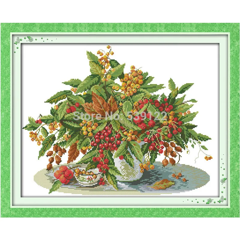 Free Cherry Vase! DIY Needlework 11CT 14CT Counted Cross Stitch Set for Embroidery Knitting Needles Patchwork Crafts Wholesale | Дом и сад