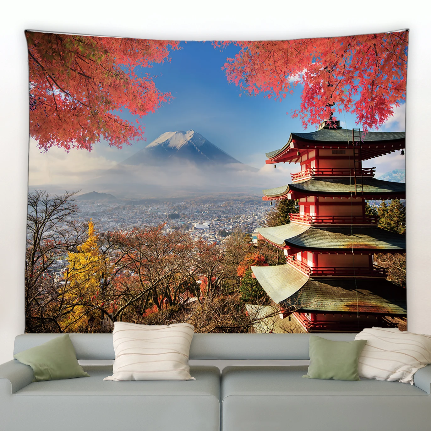 Японский гобелен вишневого цвета Fuji коврик для сна Kanagawa Художественный