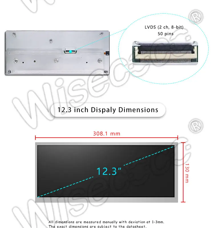 Wisecoco 12,3 дюймовый ips дисплей 1920*720 ЖК-дисплей с HDMI VGA плата контроллера