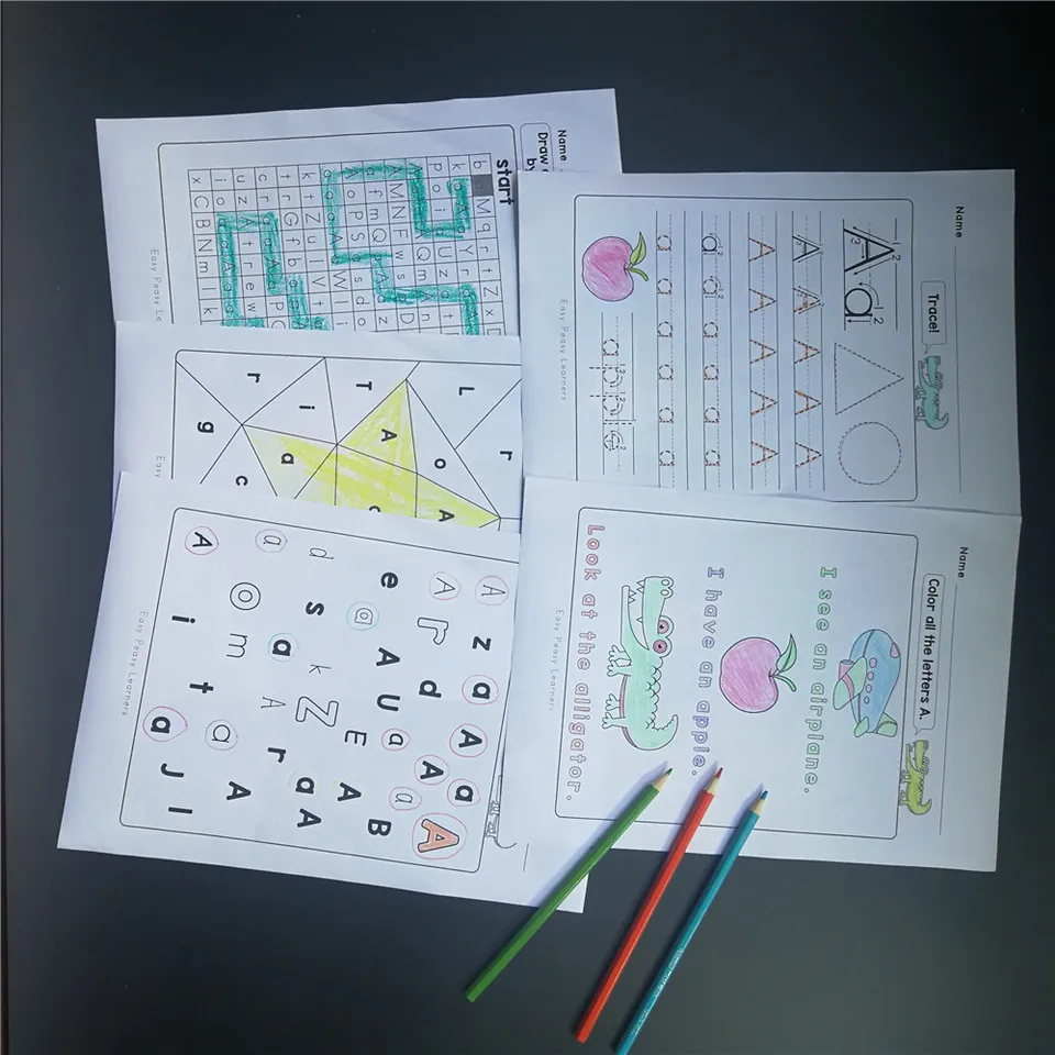 26 アルファベット学習練習紙英語ワークブック 130 個 5 再生楽しい書き方宿題ノートブック子供の教育おもちゃ子供 Aliexpress