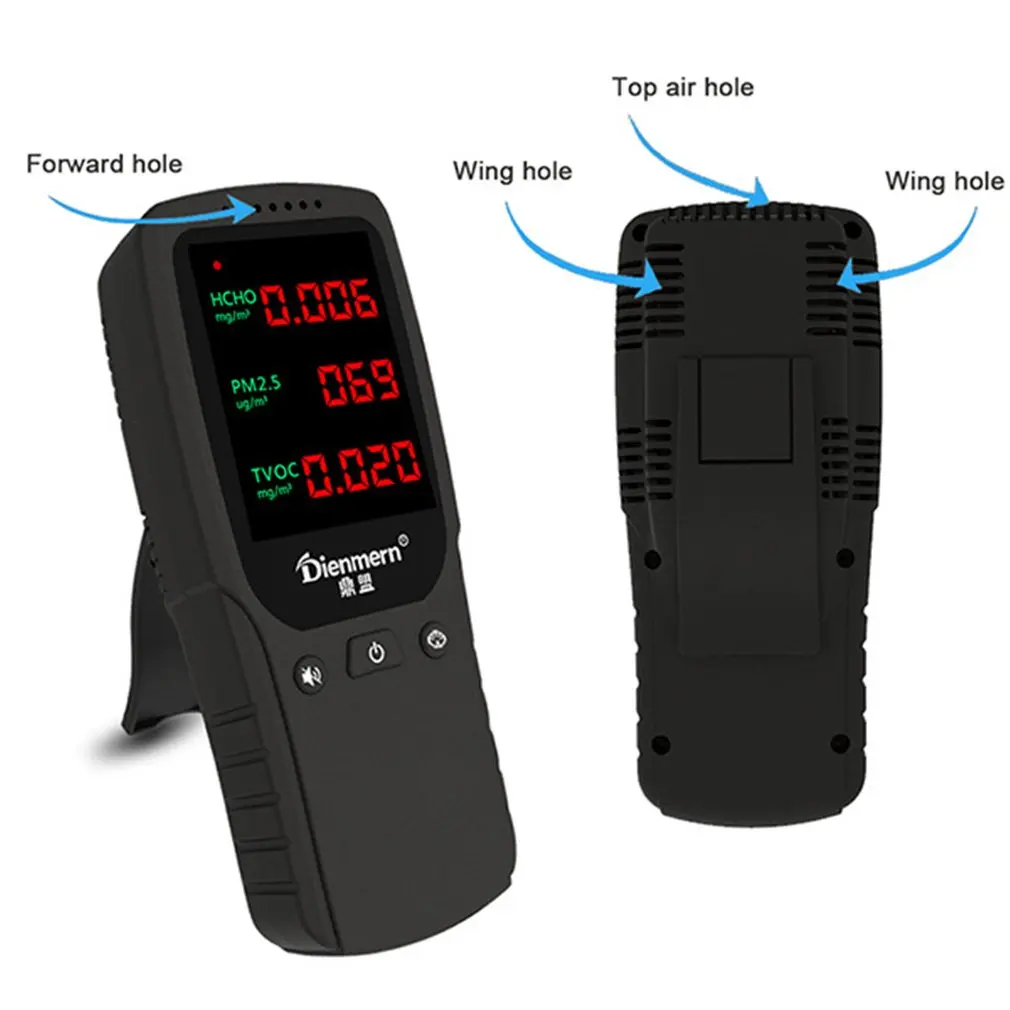 PM2.5/CO2/TVOC/HCHO тестер AQI анализа качества воздуха детектор температуры и влажности монитор домашний счетчик смога распродажа