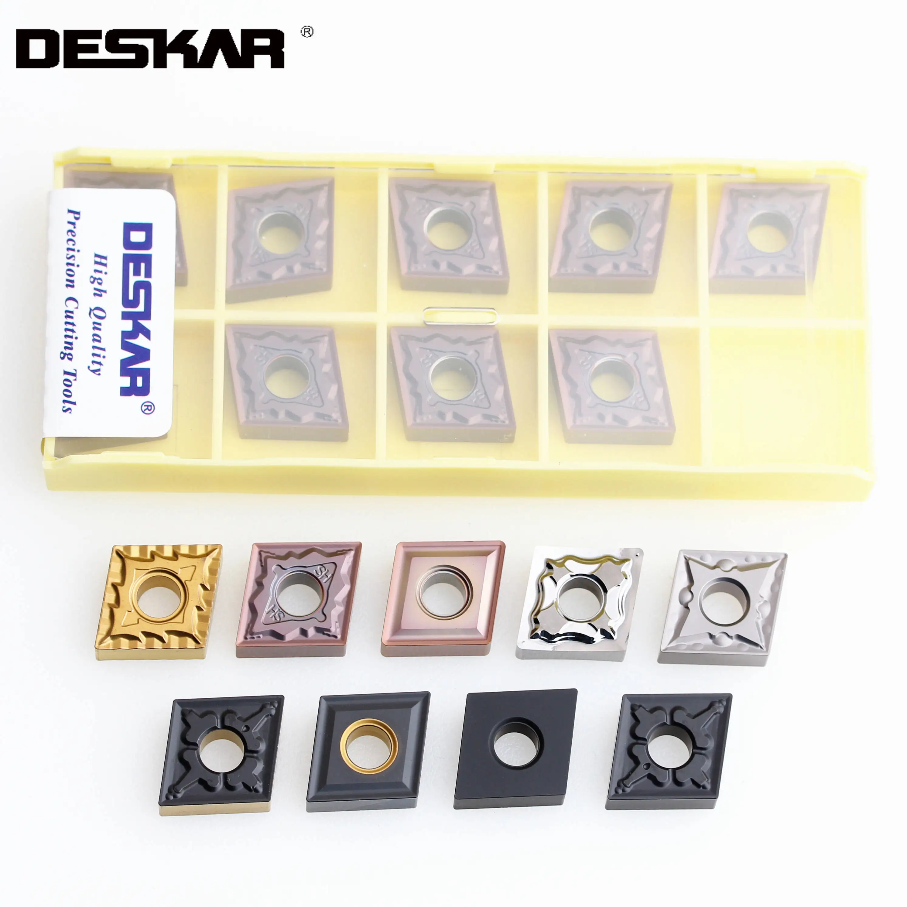 10PCS DESKAR CNMG120404 CNMG120408 MA HS MQ MS LF6018 Turning Tools Lathe Cutting Tools CNC Carbide Inserts For stainless steel