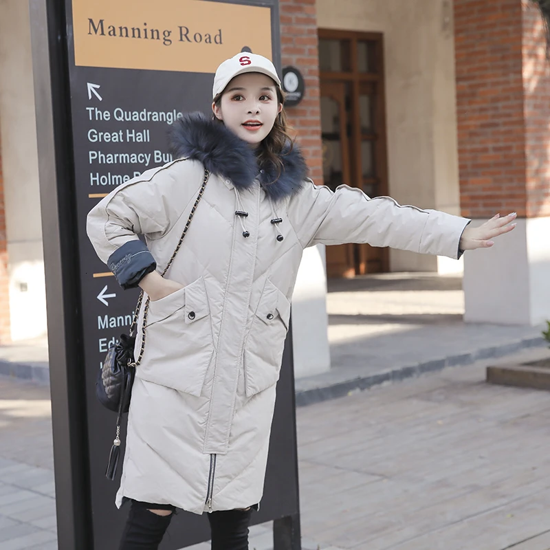 

Real Natural Raccoon Fur 2019 Winter Jacket Coat Women Thick Warm Parka Outerwear White Duck Down Jacket Plus Size Female Coat