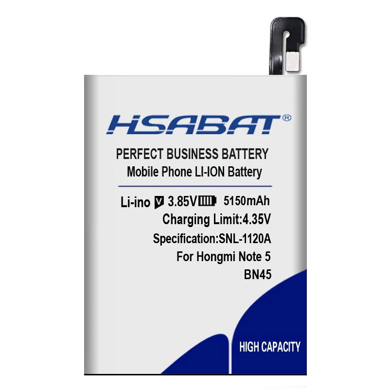 Аккумулятор HSABAT 0 Cycle 5150mAh для Xiaomi Redmi Note 5 Hongmi Note 5 BN45, высококачественные аккумуляторы