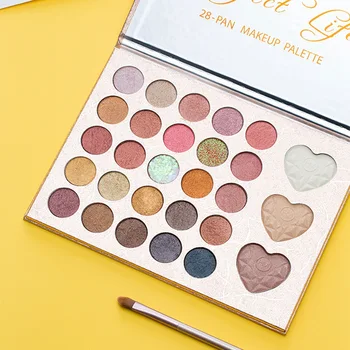 

Wet Glitter Matte Eye Shadow Palette Powder Waterproof Smudge-proof Colorfast 28-color Eyeshadow Highlighter Makeup Pallete