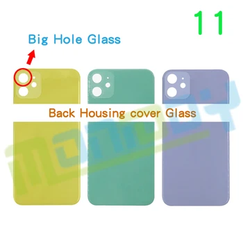 

High Quality Big Hole Back Glass For iPhone 11 / 11 Pro Max / 11Pro Back Housing cover Glass Battery Cover Rear