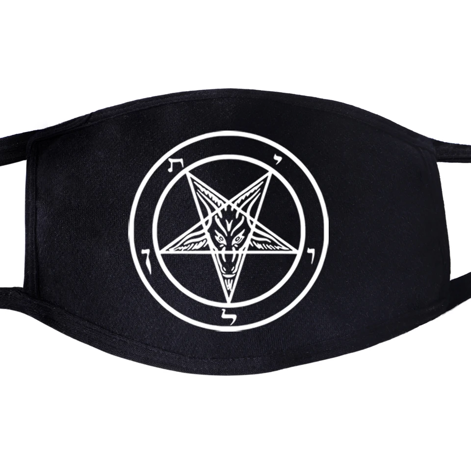 Goat Head Satan Mouth Face Mask Fashion Black Fabric Dustproof Respirator Washable Muffle Mascarillas Harajuku Streetwear | Аксессуары