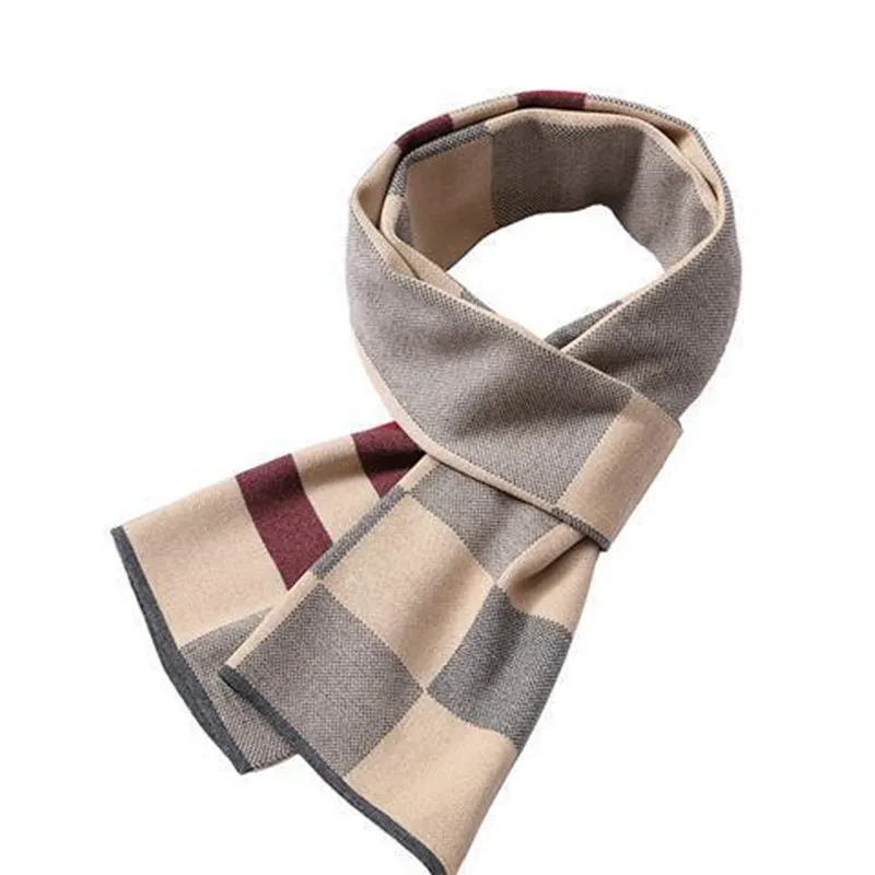 Men's Scarf Knitted Thick Warm Neck Fashion Design Leisure winterScarf Winter CashmereHigh Quality Warm Scarf Scarf 5