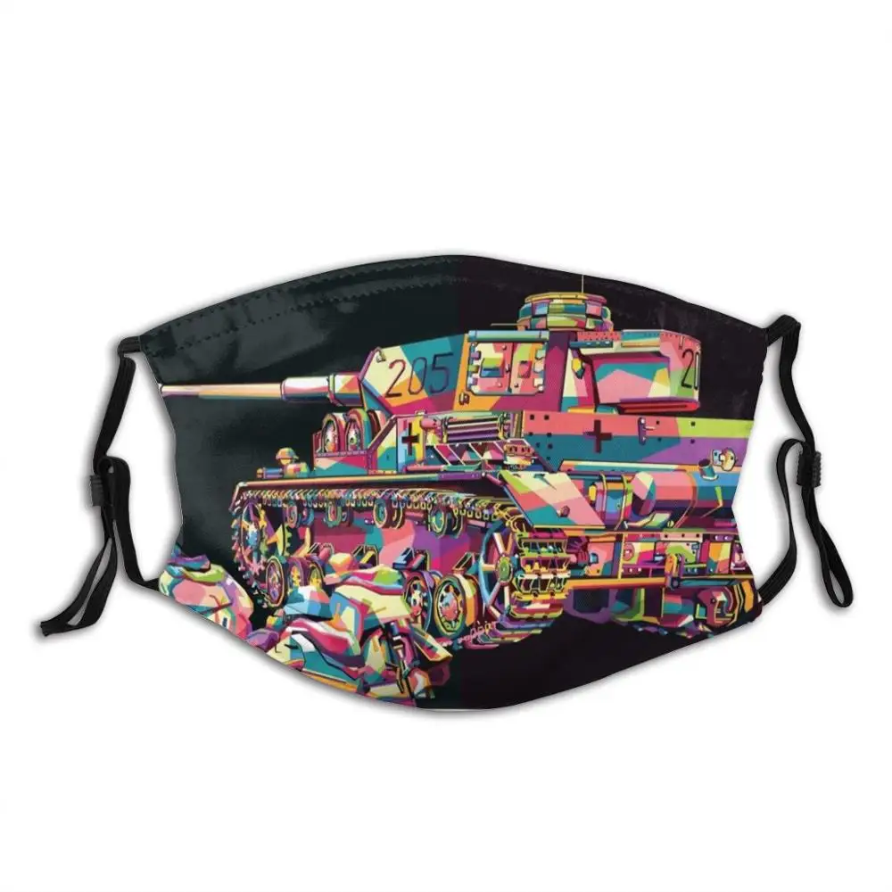 

Tank Pop Art Face Mask With Filter Graphic Design Retro Colorful Happy Sticker Summer Typography Colors Fun Love Pink Popular
