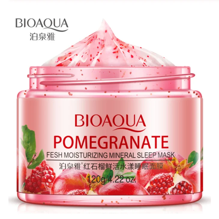 BIOAQUA маска для сна фруктовый гранат глубокое отбеливание увлажняющая удаляет акне восстанавливает поврежденную кожу - Цвет: Red pomegranate
