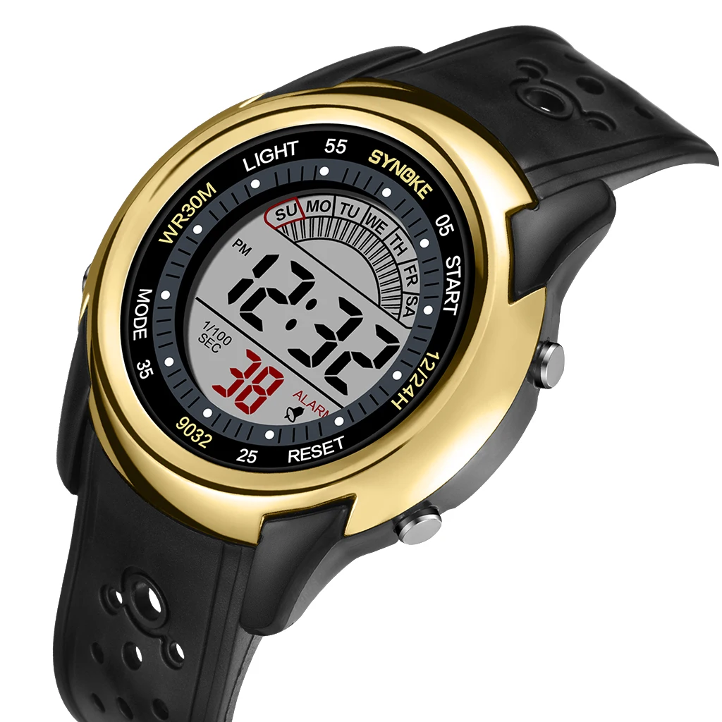 SYNOKE-Montre-bracelet numérique pour enfants, étanche, LED, militaire, électronique, horloge, écoliers, sport, mode