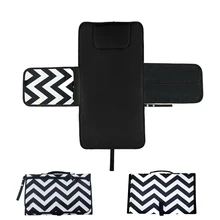 Bolsa de pañales multifunción para bebé, bolsa de pañales a rayas blancas y negras, con almohadilla cambiante impermeable, de doble uso, 2022