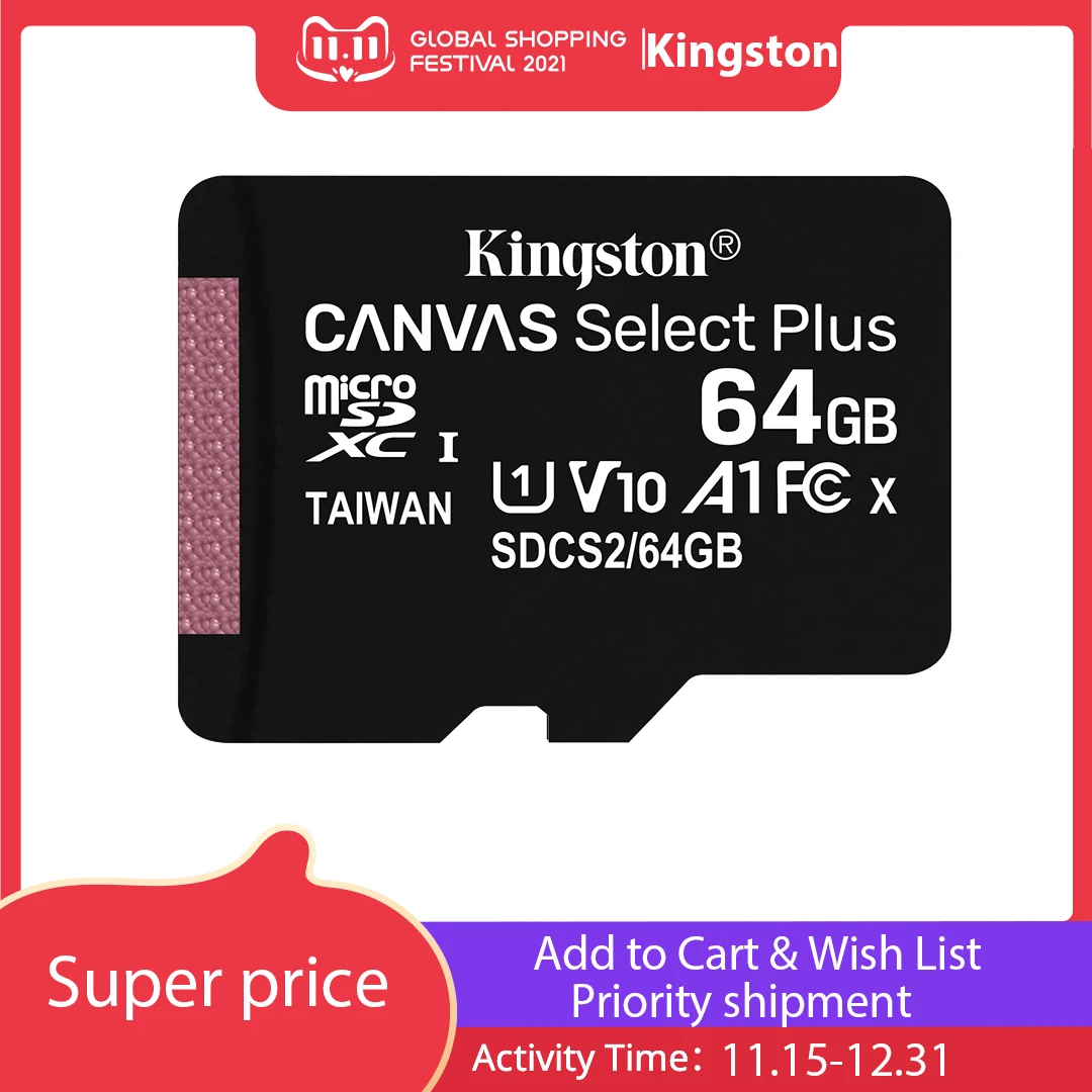 

Kingston Class 10 Micro SD Card 16GB 32GB MicroSDHC Memory Card 8GB Class 4 Micro SD Card UHS-I TF Card MicroSD 64GB MicroSDXC