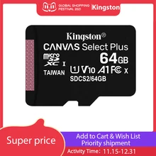 Kingston-tarjeta de memoria MicroSD Clase 10, 16GB, 32GB, 8GB, clase 4, UHS-I, TF, MicroSD, 64GB, MicroSDXC