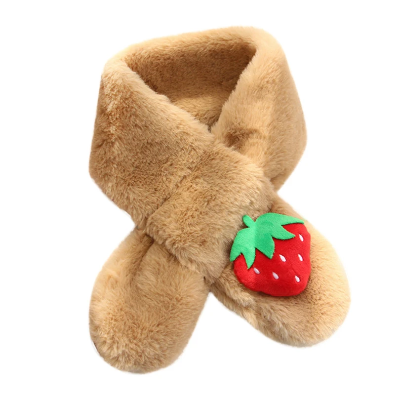 Хаки Winter Plush Scarf For Children Boys Scarves Thickened Wool Warm Collar Girls Child Unisex Neck Scarf Thicken Grass Scarves A40 - Цвет: Хаки