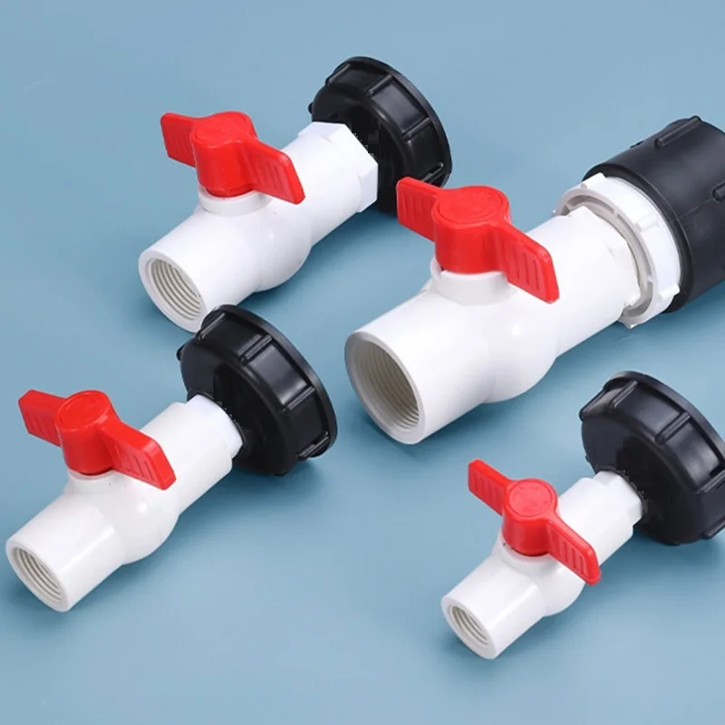 2Pcs PVC Pipe Connector 20 25 32 40mm Union Connectors Aquarium Tank Water Pipe Equal Fittings Irrigation Garden Water Connector