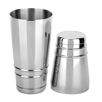 

QUEENBAR Silvery Cocktail Shaker 304 Stainless Steel Bartender Wine Whisky Bar ware Tool