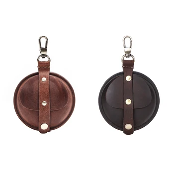 

PU Leather Protective Case Portable Hanging Hook Round Cover for Airpods Pro Kit