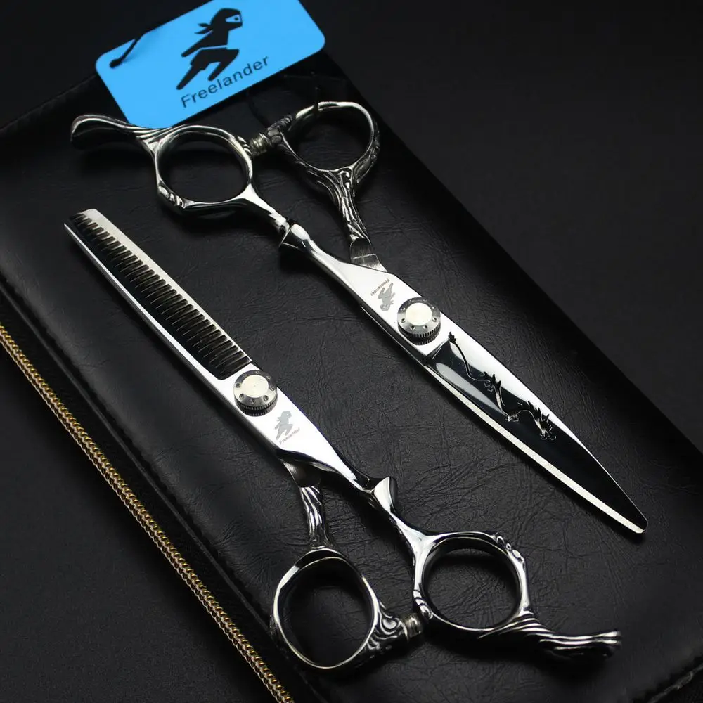 Freelander 6.0 Inch Professional Hairdressing Scissors Set Hair Cutting Thinning Scissors Barber Shears Makas