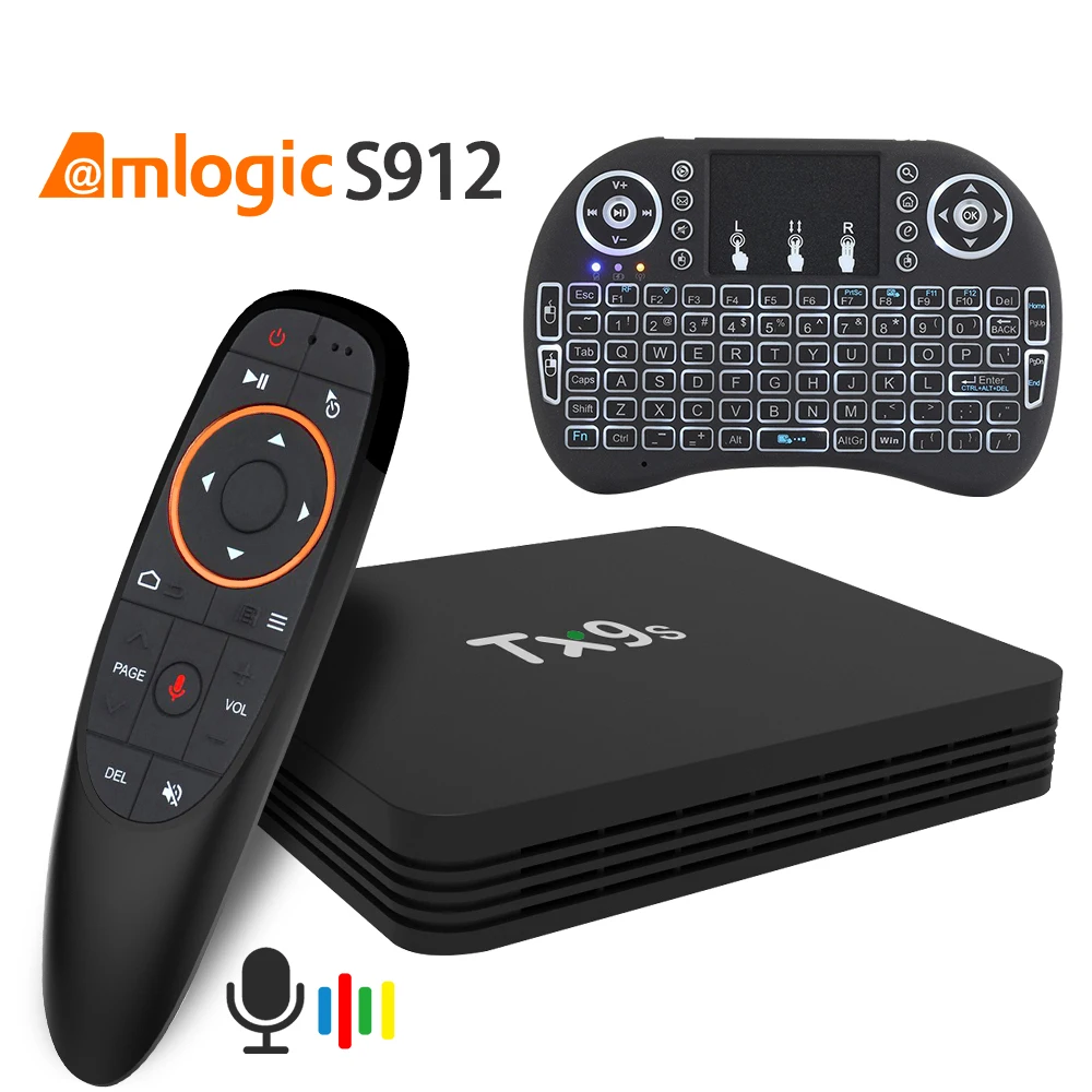 Android TX9s Amlogic S912 4K IP TV голосовой помощник медиаплеер ТВ приставка 2 ГБ 8