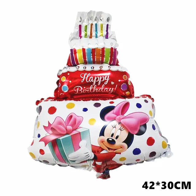 Cake red BINGTIAN 112 см шар Микки Минни Маус мультфильм алюминиевая фольга на день рождения шар ребенок день рождения украшение Классический - Цвет: Cake red
