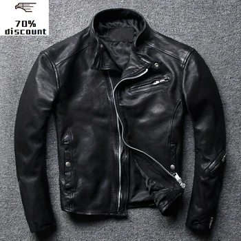 

2020 New Men's Genuine thickened fur one piece Men leather shirt jacket cow leather jacket