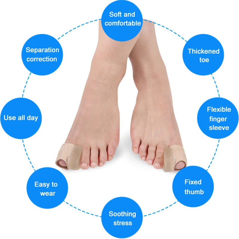 1 Pair Bunion Toe Separator Orthosis Support Foot Care Elastic Silicone Hallux Valgus Corrector Dropshipping SMJ